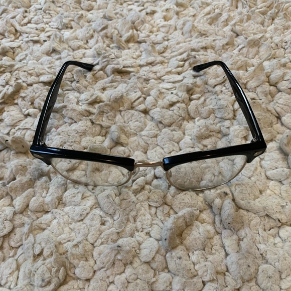 Non-prescription unisex Wayfarer Style Black & Silver Glasses - Picture 3 of 5